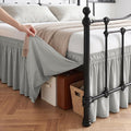 Falda de Cama RIMELA Gris Claro – Esquinas Divididas, Diseño con Volantes, Resistente a Arrugas y Fácil Instalación