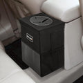 Cubo de basura para coche con tapa - Bolsa de basura colgante con bolsillos de almacenamiento, organizador para SUV a prueba de fugas, plegable y portátil, contenedor de basura impermeable para camión, gran capacidad de 2, 6 galones