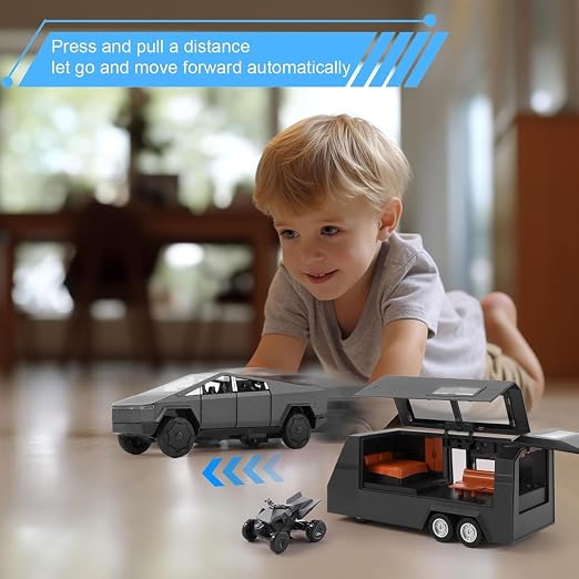 Kiddie Galaxia Tesla Cybertruck Escala 1:32 – Juguete Metal con Luz y Música