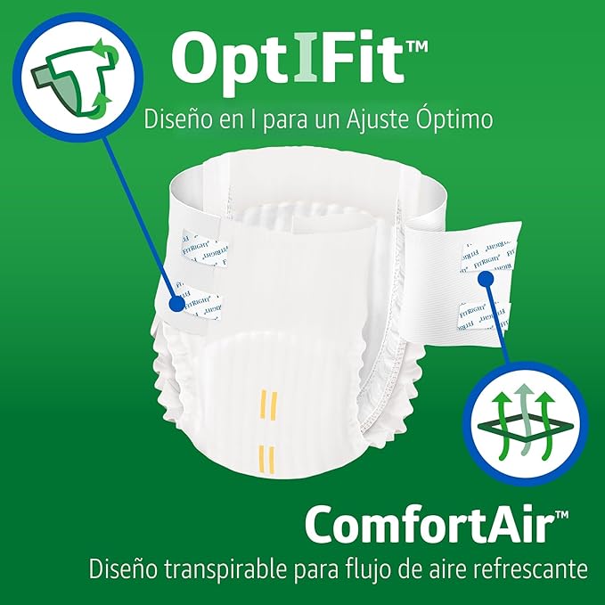 FitRight Ultra - Pañales para adultos, calzoncillos desechables para incontinencia, pañal a prueba de fugas, calzoncillos absorbentes para hombres y mujeres, máxima protección, medianos, se ajustan