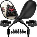 KEMIMOTO Espejos ATV, espejos de motocicleta de 0.315 in y 0.394 in para manillar, accesorios de ATV compatibles con scooter, motos de nieve y ciclomotor, ajuste de tipo bola de 360 grados
