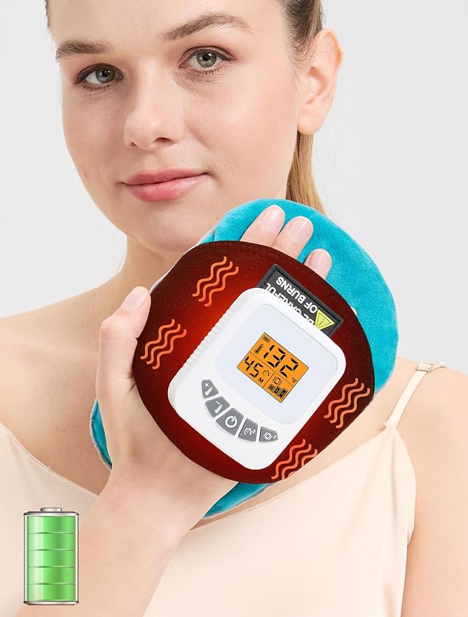 Almohadilla Térmica con Masaje CAMECO Inalámbrica – 5000mAh, 40–60°C, Alivio de Dolor Muscular y Articular para Cuello, Muñeca, Mano y Pierna