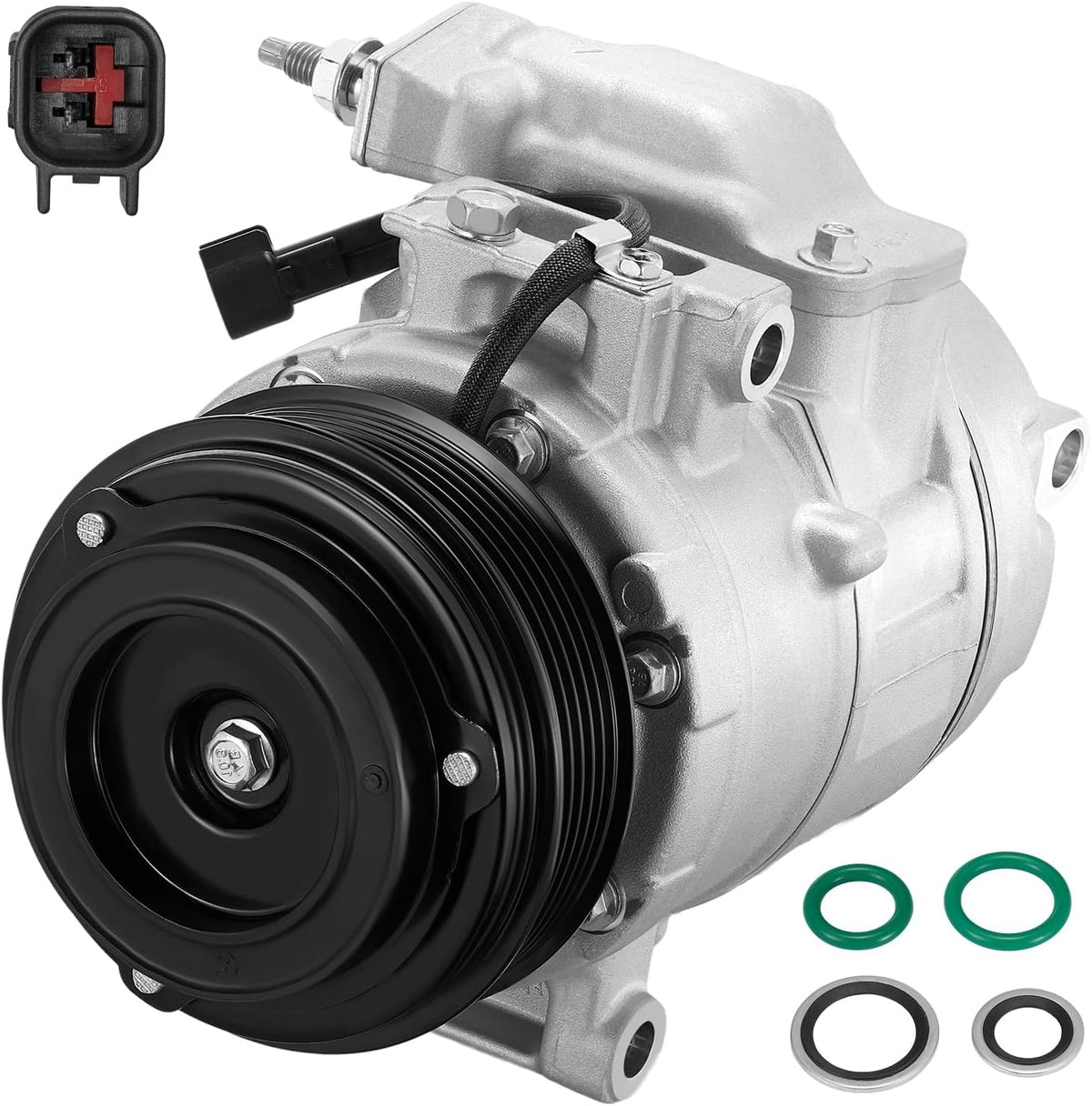 INCOMPLETO – Compresor de Aire Acondicionado con Embrague 197358 – Compatible con Ford Explorer, Flex, Police Interceptor y Lincoln MKT/MKS/MKZ 2013-2018