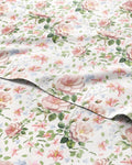CGK Unlimited Floral Sheets - Pink Floral Rose Bed Sheet Set - 1 Flat, 1 Fitted & 2 Pillowcases w/Deep Pockets - Wrinkle & Fade Free - Boho Botanical Bedding - Ultra-Soft, Breathable and Cooling