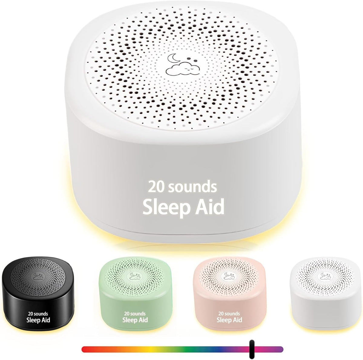 Máquina de Ruido Blanco Portátil | Recargable | Luz Nocturna | Timer | Bebés y Adultos