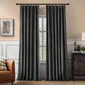 Swandream Pinch Pleated 100% Blackout Curtains for Bedroom, Grey Velvet Curtains for Living Room, Black Out Curtain 96 inch Long Room Darkening, Blackout Pinch Pleat Drapes with Hooks 2 Panels