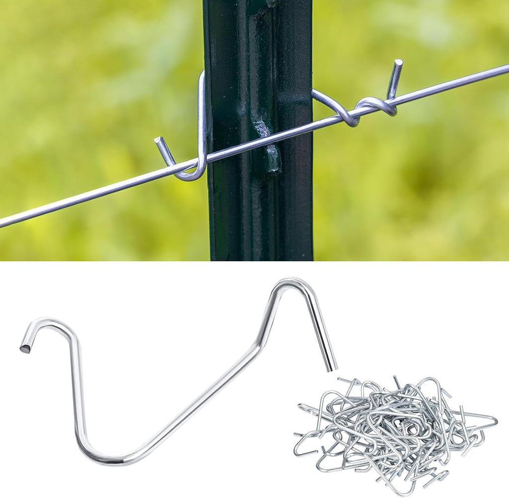 Grapas para Poste T 500 pcs | Tensor de Alambre de Cerca | Clips de Acero Galvanizado para Fijar Alambre | Jardín, Granja y Cercas Deportivas