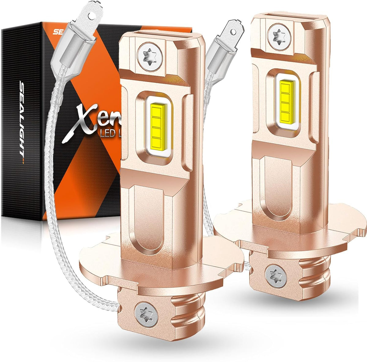 SEALIGHT H3 Bombillo LED para Neblineros | 14000LM 600% Más Brillante | Tamaño Mini 1:1 Plug-and-Play | Alta Disipación de Calor | Para Auto, Camión y SUV | Pack de 2