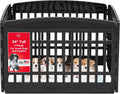 Parque para perros IRIS USA de 61 cm (24"), 4 paneles, 89 x 89 x 61 cm (35 x 35 x 24"), ideal para interiores, cerca para mascotas y cachorros/perros pequeños. Color negro.