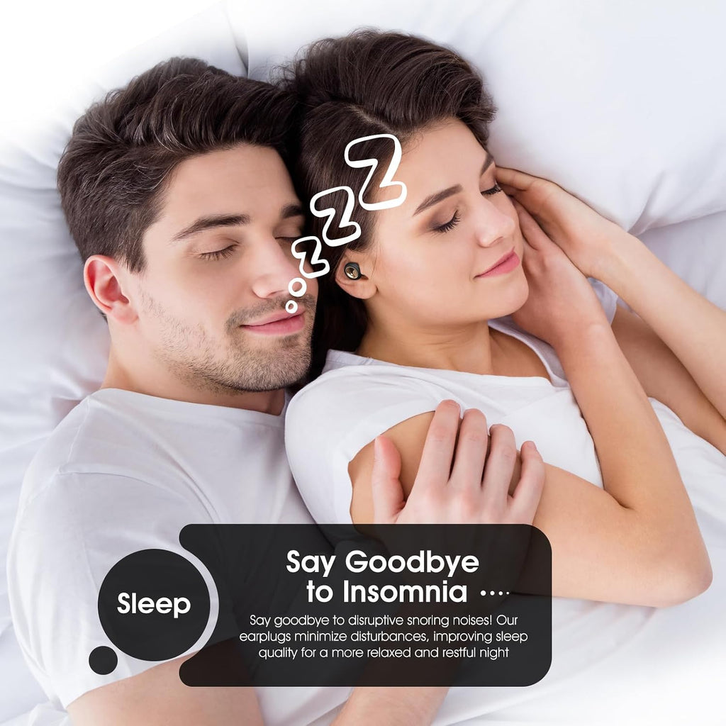 Tapones para los oídos con cancelación de ruido para dormir, tapones suaves de 45 dB para conciertos, tapones reutilizables para la reducción de ruido con 8 almohadillas, protección auditiva de silicona para el trabajo y los viajes (negro).