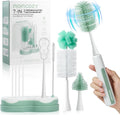 Momcozy Set Electrico de Cepillos para Biberon con Escurridor | Limpiador y Mezclador de Formula 7 en 1 Portatil para Recien Nacido