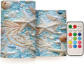Velas LED sin llama parpadeantes BOENLE, con forma de estrella de mar y concha, con temporizador remoto, juego de 2 velas a pilas para San Valentín, bodas y cumpleaños.