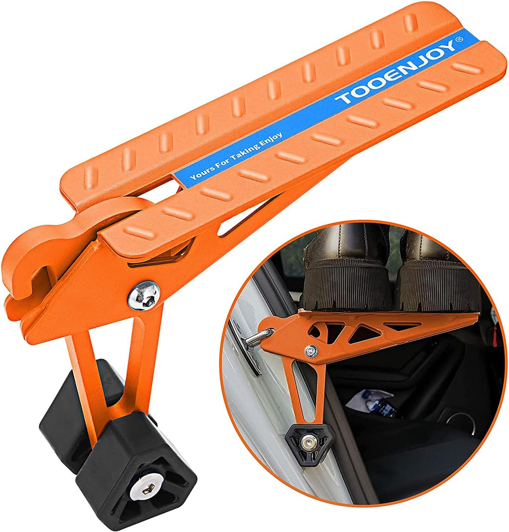 TOOENJOY Escalón de puerta de automóvil de ajuste universal, plegable, para puerta de techo, pestillo de puerta, escalera de pedal para ambos pies, fácil acceso a la azotea para la mayoría de automóviles, SUV, camione