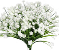 Flores Artificiales Grunyia Falsas Outdoor Decoración Resistentes UV Plantas Plásticas Falsas Jardín Porche Maceta Ventana Blancas