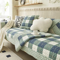 vctops Cotton Quilted Sofa Cover Farmhouse Green Plaid Sectional Couch Covers Non Slip Sofa Slipcover Furniture Protector for Dogs Pet Kids, 1 Piece/Not All Set (Type A,35"x94")