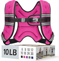 Chaleco lastrado Zeerun para mujer y hombre con franja reflectante y hebilla ajustable, chaleco cómodo y duradero para caminar, correr y entrenamiento de fuerza, 4,5 kg (10 libras) - Rosa