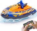 Barco teledirigido LAFALA para niños con parachoques inflable, batería recargable USB, ideal para piscinas, regalo de cumpleaños para niños de 8 a 12 años, juguete acuático de verano, color azul.