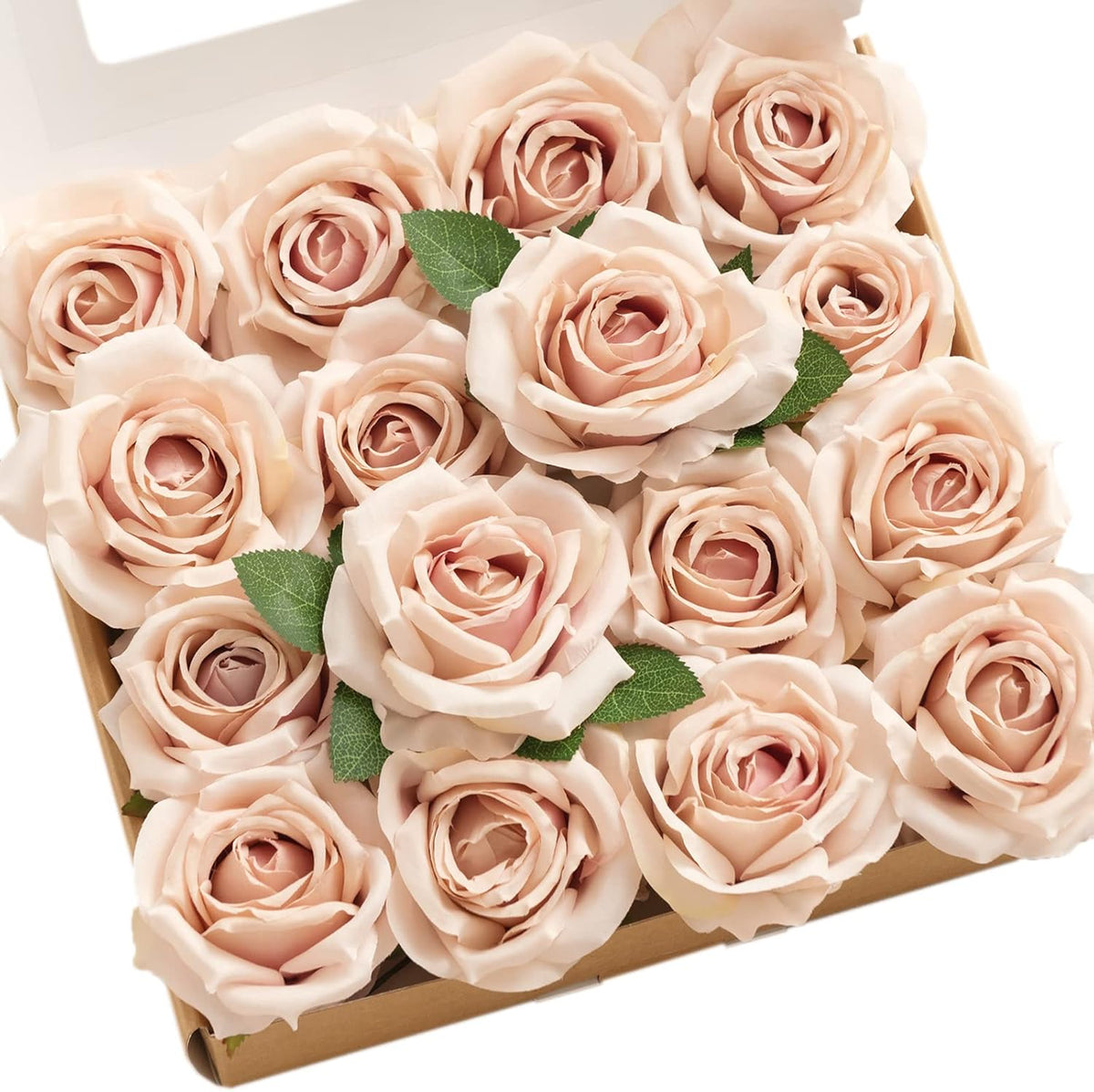 Ling's moment Flores artificiales Dusty Rose 16 piezas Rosas de seda sintética con tallos Aspecto real, Rosas Vendela artificiales de 8,9 cm (3,5") Paquete a granel para ramos de boda DIY Centros de mesa Fiesta Baby Shower Decoración del hogar