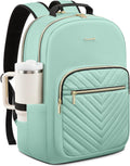 Mochila para portátil LOVEVOOK para mujer con portavasos grande de 17, 3 pulgadas, mochila de viaje de diseño, mochila para portátil, mochila universitaria, mochila acolchada para el trabajo, enfermera, profesora, bolso, verde menta
