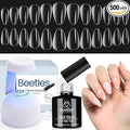 Kit de uñas de gel de almendra, 500 piezas, punta de gel de fácil extensión, forma de almendra corta, juego de extensión de pegamento de uñas 9 en 1, lámpara LED UV, kit de puntas postizas