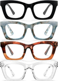 Lentes de Lectura CCVOO Elegantes para Mujer | Anteojos con Filtro de Luz Azul Estilo Moderno