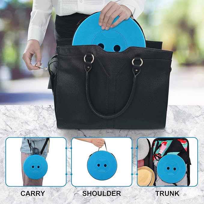 Taburete Telescópico Portátil Plegable – Silla Ajustable hasta 150 kg, Color Azul