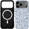 Funda Obbii compatible con iPhone 17 Pro Max [Compatible con MagSafe] - Funda protectora delgada de TPU suave y a prueba de golpes para teléfono de 6.9" (Azul Floral, iPhone 17 Pro Max 6.9")