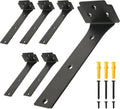 Soportes para estantes flotantes Redunest, paquete de 5 soportes en L resistentes para estantes, soportes de encimera de acero inoxidable negro de 8 pulgadas, montaje en pared para madera