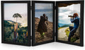 Marcos de fotos Sintuff de 8 x 10 pulgadas, plegables con bisagras, para collage vertical con apertura acrílica, de madera, estilo rústico, para escritorio, para collage de fotos familiares