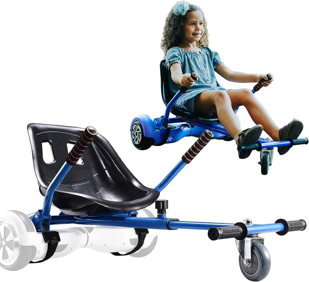 Asiento para Hoverboard 6.5" a 10" – Kit de Conversión a Buggy y Kart | Patinete Autoequilibrado | Para Niños y Adultos | Color Azul
