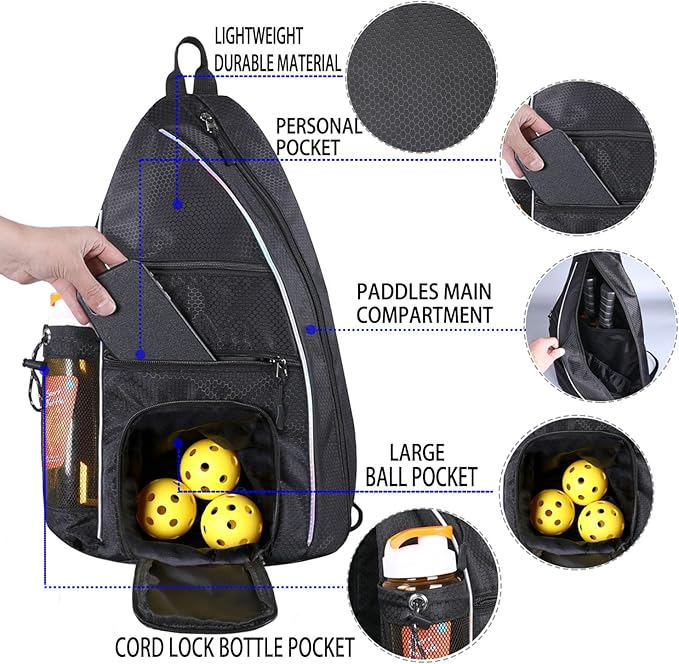 Bolsa de pickleball – Bolsas de pickleball para mujeres y hombres – Mochila de pickleball – Estuche de viaje de pickleball para raqueta de tenis de pickleball, bolsa de pickleball portátil