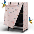 Tchvt Cubierta Nocturna para Jaula de Pajaros con Panel de Cierre | Blackout Transpirable Universal Grande 48x48x102cm Diseno de Aves