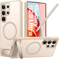 Soporte magnético fuerte y sin costuras TORRAS para la funda del Samsung Galaxy S25 Ultra, compatible con MagSafe, protección contra caídas de grado militar, soporte para la funda del Samsung Galaxy S25 Ultra, parte trasera translúcida/borde dorado