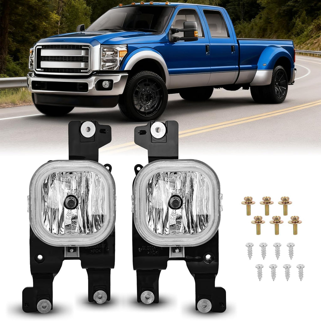 Conjunto de faros antiniebla Nilight compatible con FORD F-250 F-350 F-450 F-550 F250 F350 F450 F550 SUPER DUTY 2008 2009 2010 Lente transparente con bombillas H10 de 12 V y 42 W
