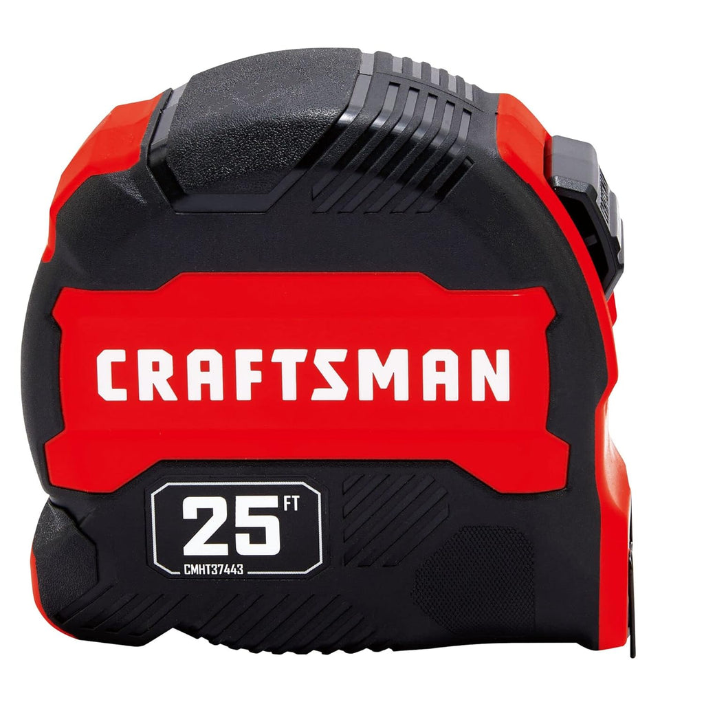 CRAFTSMAN Cinta Metrica 25 Pies con Marcado de Fracciones | Retractil con Bloqueo Manual (CMHT37443S)