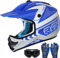 Casco de Motocross ROOZO para Ninos y Jovenes | Certificado DOT, Cara Completa | para Off-Road, ATV y Calle | Incluye Gafas Ajustables y Guantes
