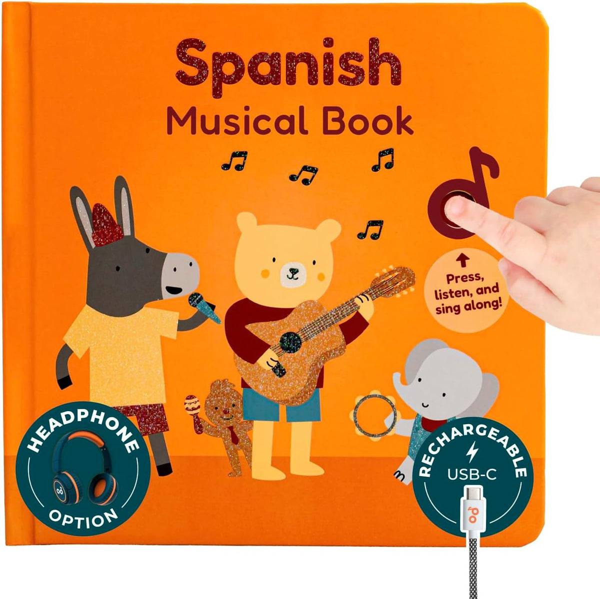 Libro Musical Interactivo Cali en Español para Bebés y Niños de 1 a 3 Años – Bilüngüe con Sonidos y Canciones Educativas