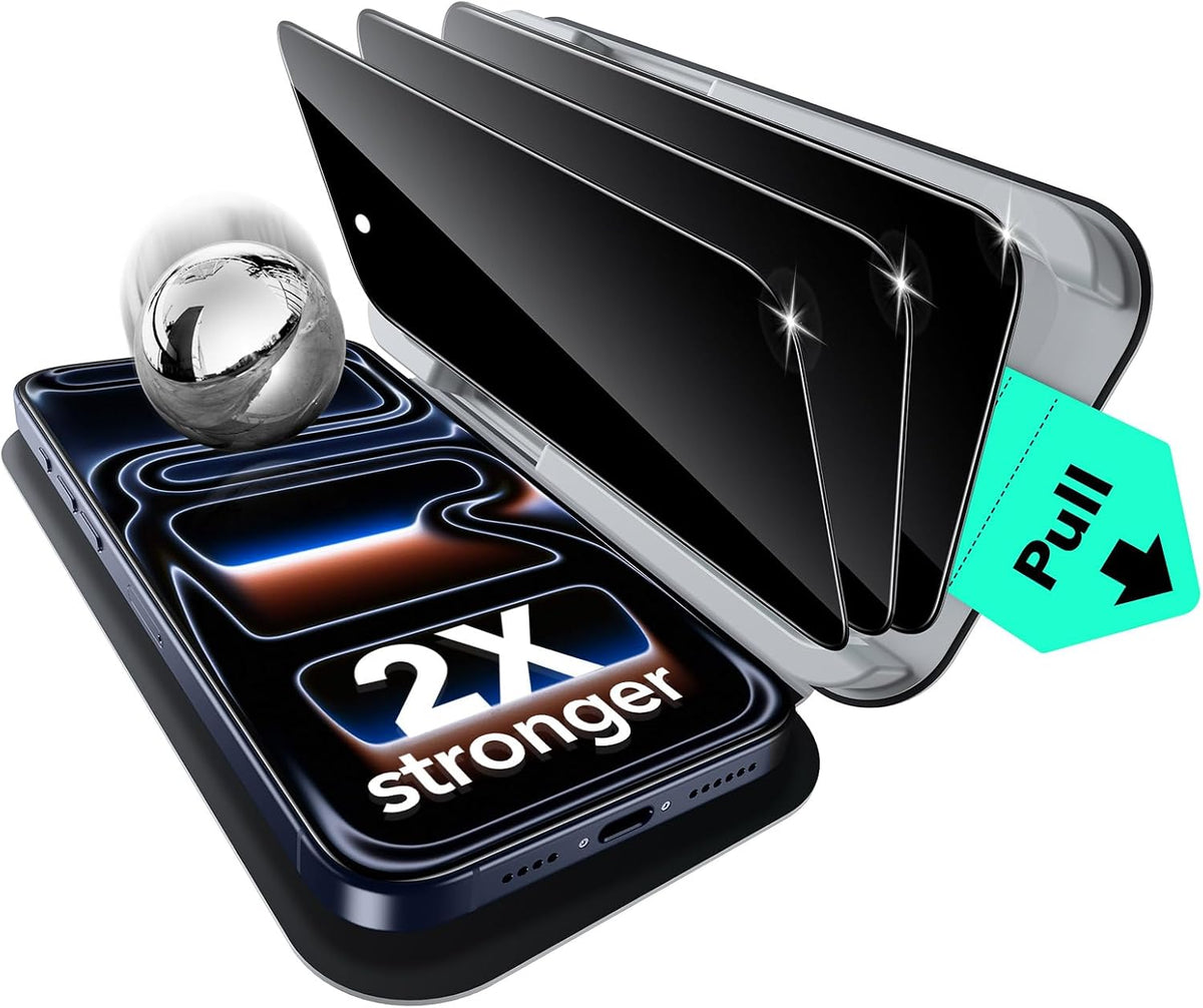 Pack 3 Protectores de Pantalla Anti-Espía ESR para iPhone 17 Pro Max – Vidrio 9H, UltraFit, Cobertura Total