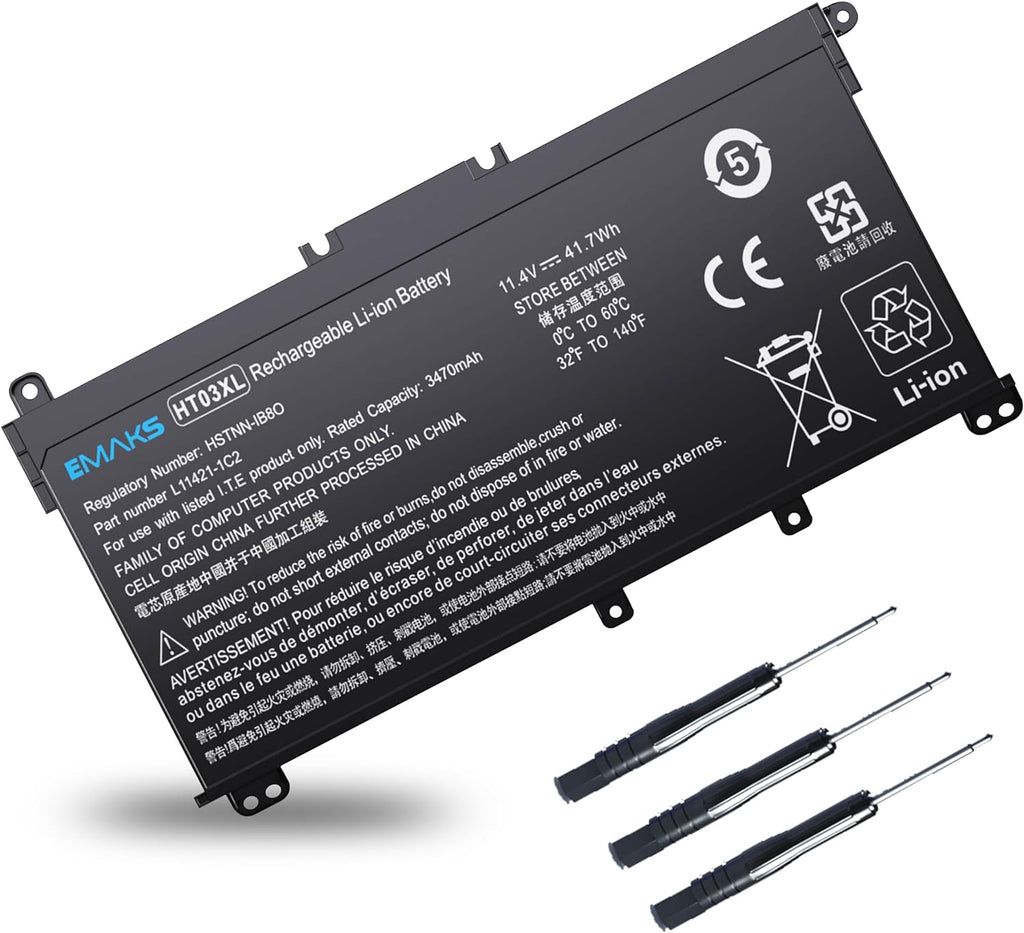 Batería HT03XL para computadoras portátiles HP Pavilion 14, 14-CE, 14-CF, 14-CM, 14M-DH, 14-DQ, 14-FQ, 15-CW, 15-DA, 15-DB, 15-DW, 15-EF, 17-BY, 17-CA