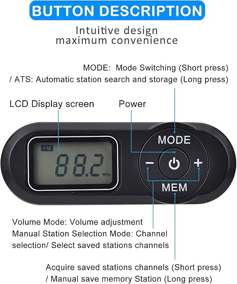 Radio portátil, sintonizador digital ZHIWHIS FM con la mejor recepción, receptor de transistor de bolsillo con sonido estéreo, caminantes a pilas