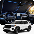 [Actualizado 2026] Parasol DooGooCoo para parabrisas de Ford Explorer, [Cristal de hielo refrigerante, bloqueo solar 100%] Parasol para parabrisas de Explorer 2020-2026, parasol delantero de ajuste personalizado para Explorer.