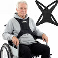 CONTIENE UNA SOLA PIEZA Threlaco Cinturon de Seguridad para Silla de Ruedas, Arnes Ajustable para Adultos y Ancianos, Chaleco de Soporte de Torso Antideslizamiento, Negro