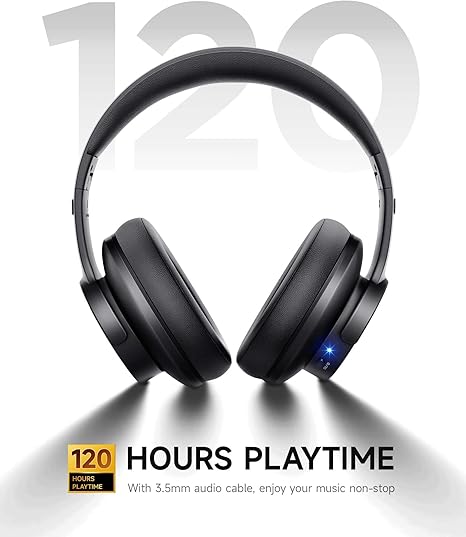 Picun Auriculares Bluetooth B8, auriculares inalámbricos Bluetooth de 120 horas de reproducción con 3 modos de ecualización, baja latencia, llamadas manos libres