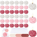 Velas Florales Treela x50 Rosa Empolvada – Mini Velas de Té con Forma de Rosa para Bodas, Cumpleaños y Regalos de Invitados