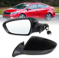 Espejo Lateral Conductor Izquierdo | Compatible Kia Forte 2017 2018 | Plegado Manual Vidrio Electrico Calefaccionado Negro | KI1320213 5 Pines