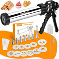 Kit Máquina para Hacer Churros de Acero Inoxidable – Set 21 Piezas con Manga Pastelera, Relleno, 6 Boquillas, 9 Discos y 2 Brochas, Para Churros y Galletas