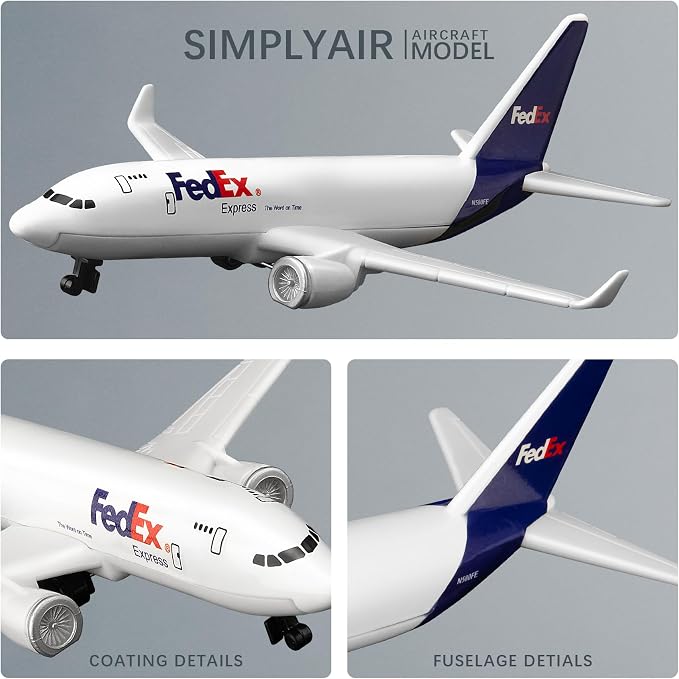 SimplyAir 1/400 Kits de modelo de avión FedEx Modelo de avión de plástico para colección y exhibición