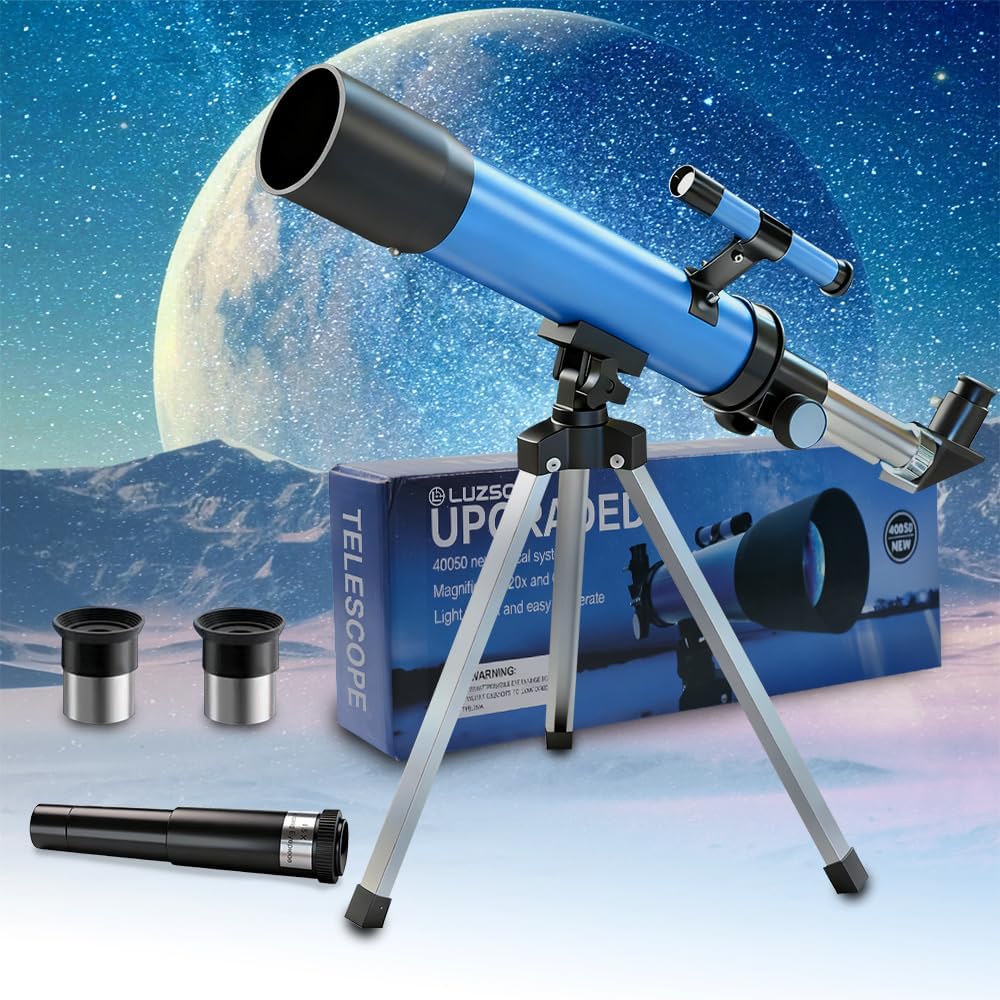 Telescopio para niños, telescopio de 50 mm con aumento de 100x para principiantes, incluye trípode.