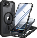 Miracase Funda para iPhone 17e y iPhone 16e, Cuerpo Completo con Protector de Pantalla de Vidrio Integrado, Magnetica con MagSafe, Antigolpes Militar, 6.1 pulgadas, Negro