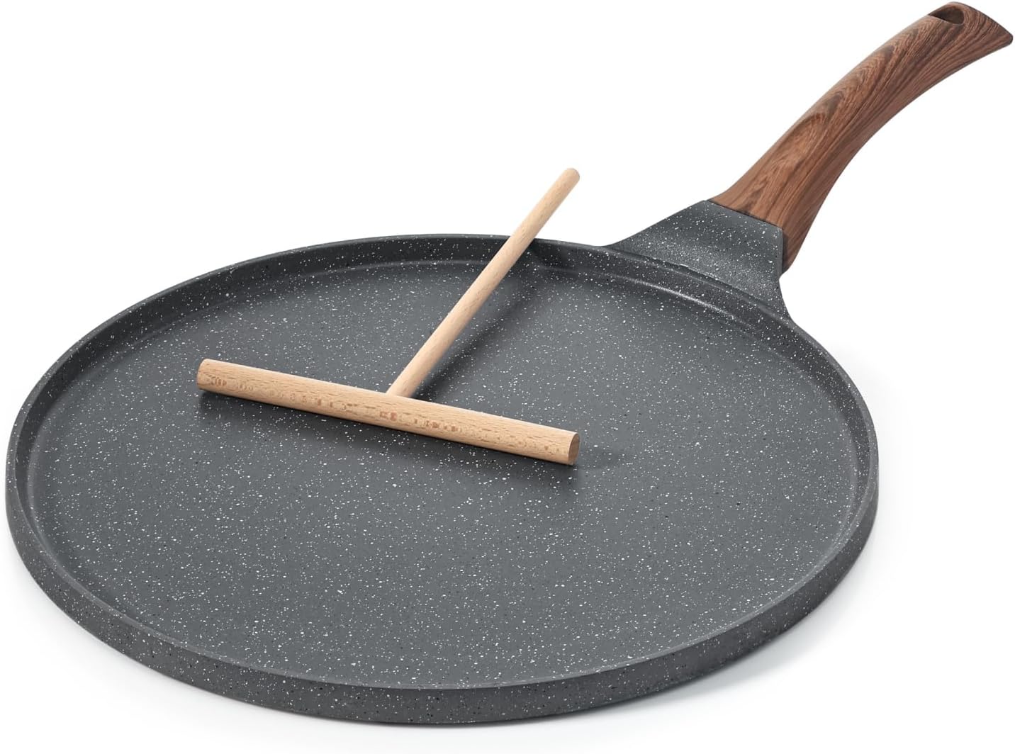 Sartén antiadherente para crepas SENSARTE, con revestimiento de granito suizo, sartén para dosa, sartén plana para panqueques, plancha Tawa de 12 pulgadas con mango que se mantiene frío, compatible con inducción 